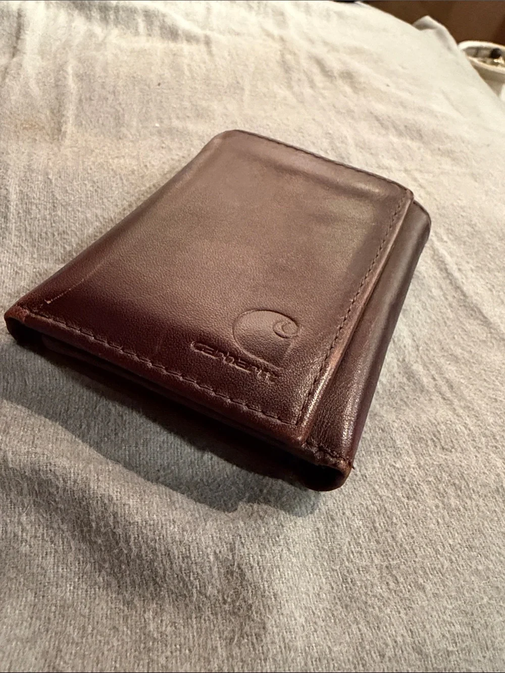 Carhartt Dark Brown Leather Tri-Fold Card Wallet